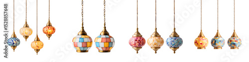 Colorful hanging lanterns for interior decor and lighting
