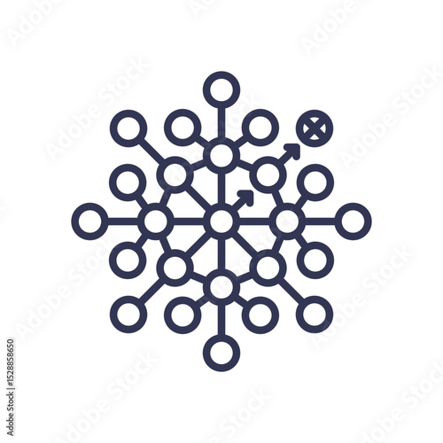 Network of interconnected nodes symbolizing complex linkages.