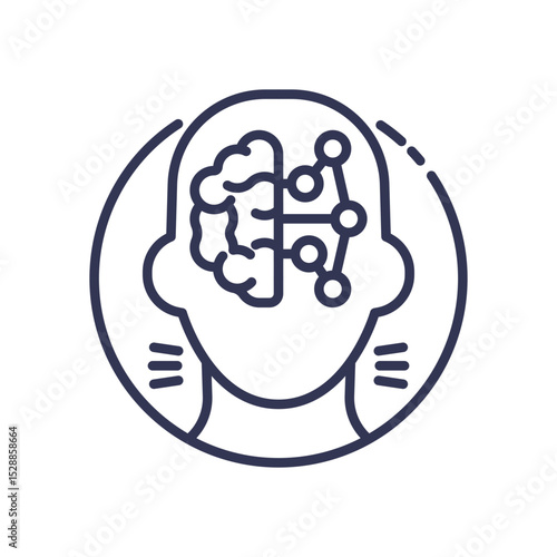 Illustration of a brain and neural network symbolizing AI and cognitive learning.