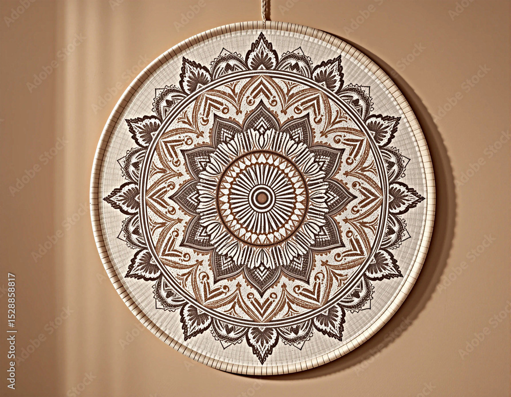 Obraz premium Beige Round Mandala Wall Hanging Home Decor