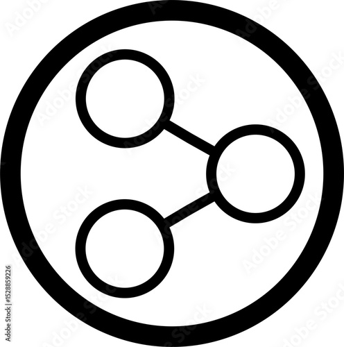 Minimalist share icon with three connected circles