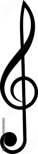 violin clef musical notation symbol on white background