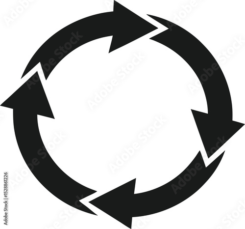 Four circular arrow vector illustration on transparent background.