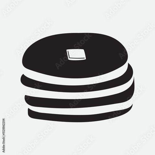 Pancakes. Silhouette. Food design. Illustration on white background.