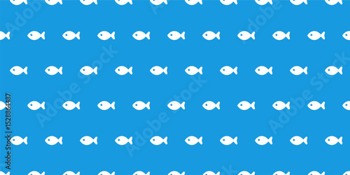 魚のシームレスパターン背景イラスト