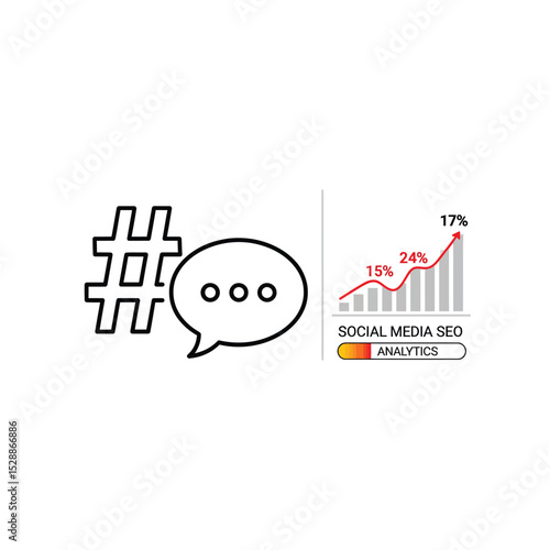 Social media marketing analytics growth chart