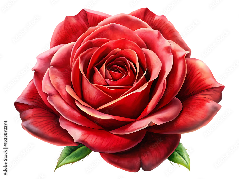 Naklejka premium Vibrant Red Rose: A Stunning Floral Close-Up