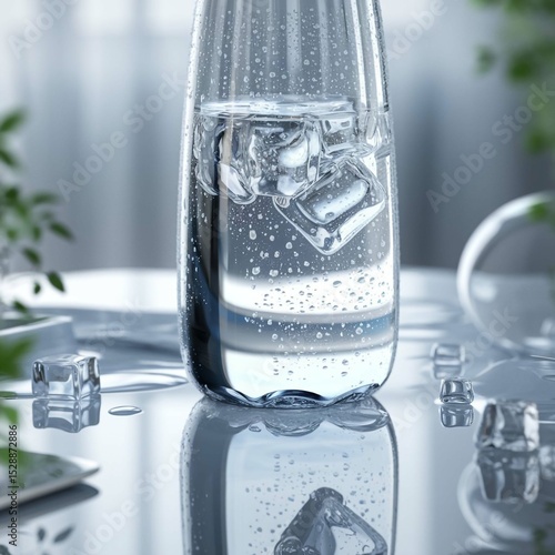 Clear Bottle of Water on a White Background – Hydration and Healthy Lifestyle Concept