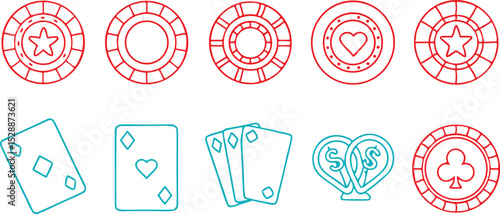 Casino Poker Chip Icons Solid Black Gambling Game Chips Vector Collection