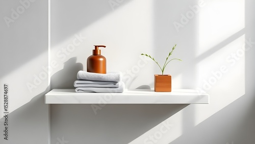 Wallpaper Mural Here's a sentence to describe the image:

Luxury spa still life with clean bath decor and natural light illuminating the wooden furniture and stone wallLuxury spa still life with clean bath decor and  Torontodigital.ca