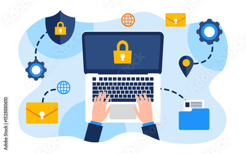 Cyber crime  Flat Concept Illustration	