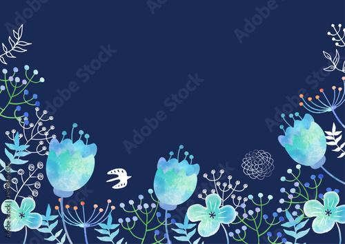 水彩草花背景