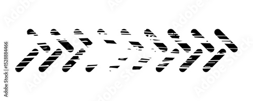 Tire track. Car, bike, motorcycle tyre mark with grunge effect isolated on white background. Wheel footprint on the road. Top view of rubber protector mark.