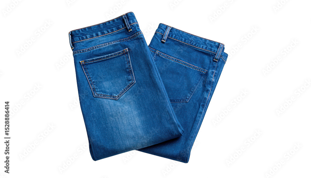 Folded denim jeans on black background Folded denim jeans on black background