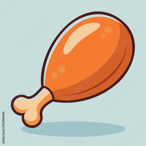 Fried Chicken Leg Vector Illustration
