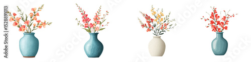 Wallpaper Mural Flowers in a vase long title Vibrant floral bouquets artfully arranged in elegant ceramic vases creating a beautiful nature inspired centerpiece for Torontodigital.ca