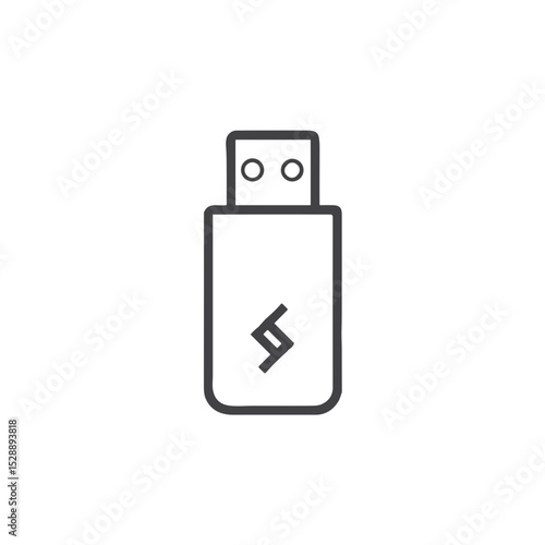 USB Flash Drive Icon for Digital Storage, Data Transfer, and Computer Accessories Design