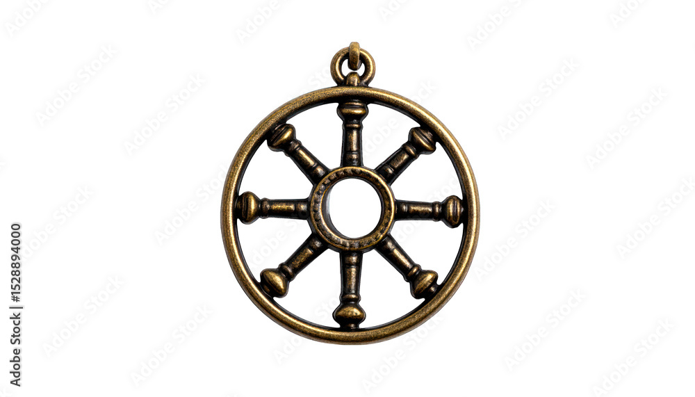 Fototapeta premium Golden metal circular pendant
