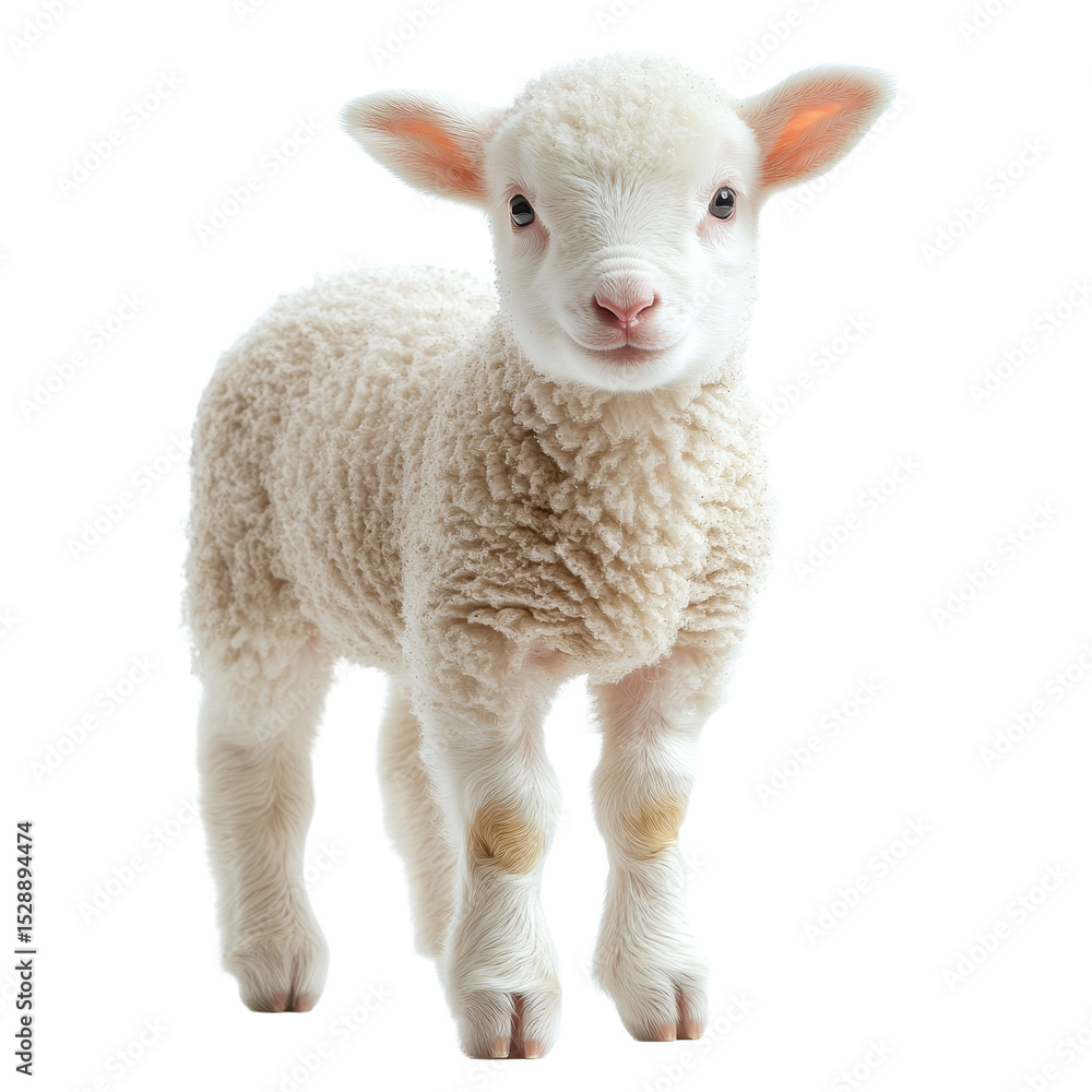 Fototapeta premium Lamb isolated on transparent background.