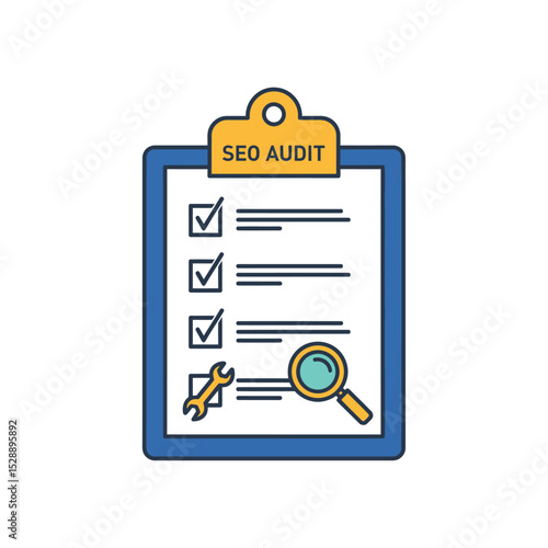 Checklist seo audit report icon illustration