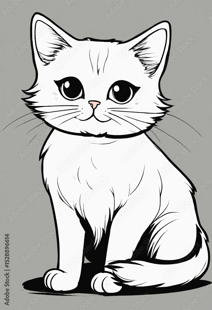 Obraz premium black and white cat