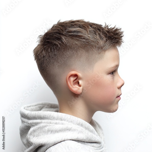Boy haircut style trendy fade haircut for boys modern hairstyle for kids short hair cut for boys fashion
