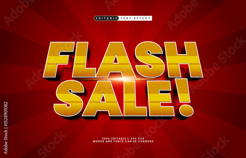 flash sale editable text effect with a discount and sale text effect