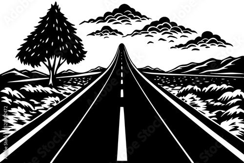 Endless Road Through Scenic Landscape