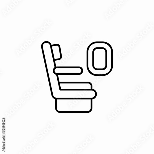 airplane seat icon sign vector