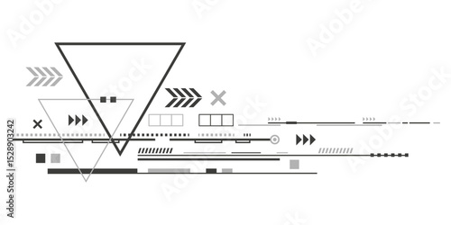 Abstract technology background. Technical drawing . Geometric lines and squares.