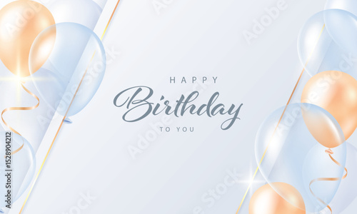 Happy birthday banner with balloons. 