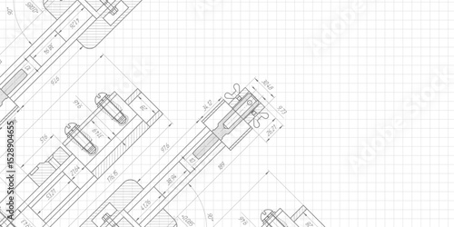 Engineering education. Technology background. Technical drawing .Vector illustration.