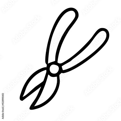 園芸用ハサミ 剪定ばさみ 線画 手書き