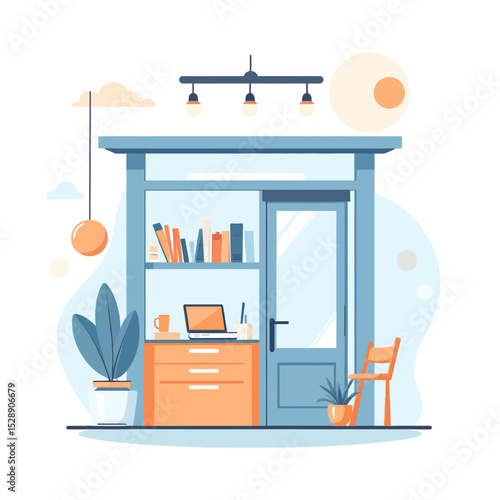 Cozy Home Office with Natural Light and Plants