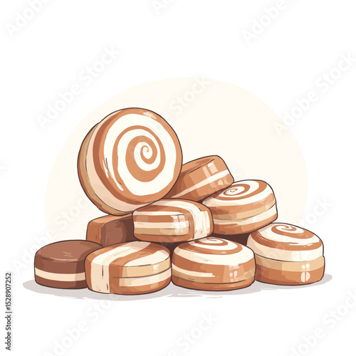 Delicious Cinnamon Rolls Pile, Cozy Morning Treat