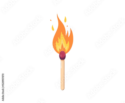Illuminated Matchstick with Dancing Flames