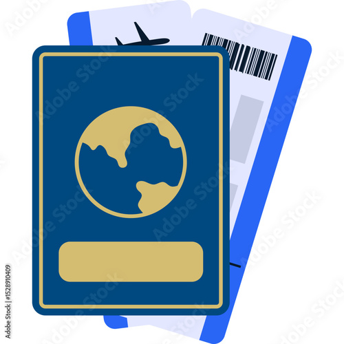 Passport Travel Flat Illustration