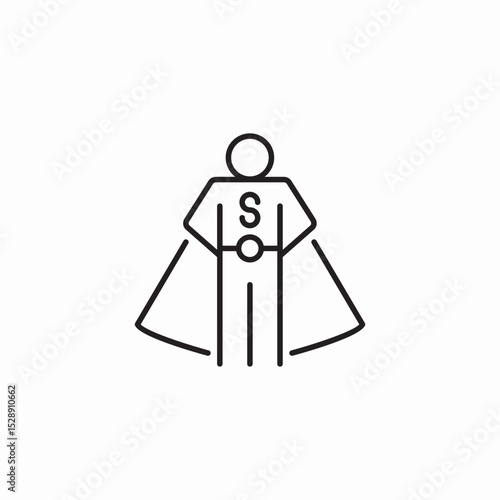 cape hero icon sign vector