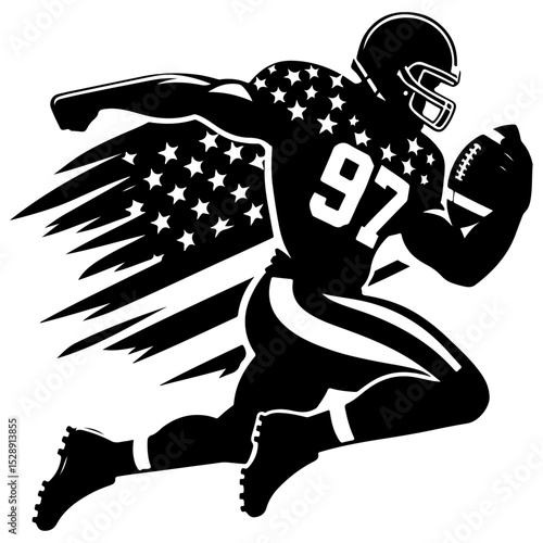 American Football Silhouette Vector Style