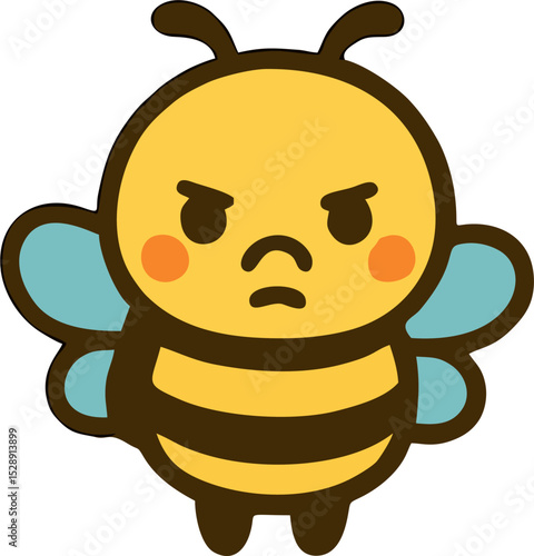 grumpy bee mascot vector