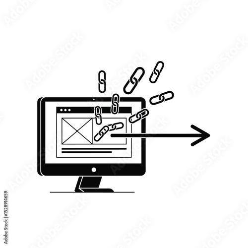 Website link building and outbound links concept