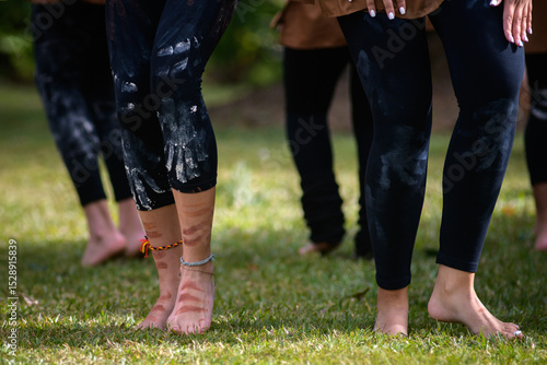 Canvastavla Indigenous teenagers performing an Aboriginal cultural dance