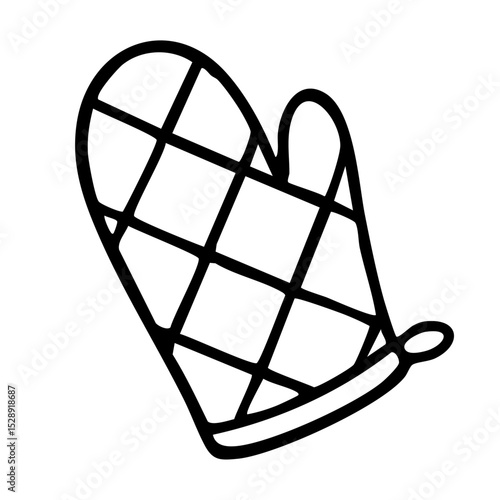 ミトン　線画　手書き