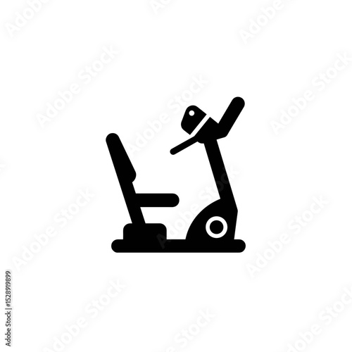 Stationary recumbent exercise bike in minimalist design  