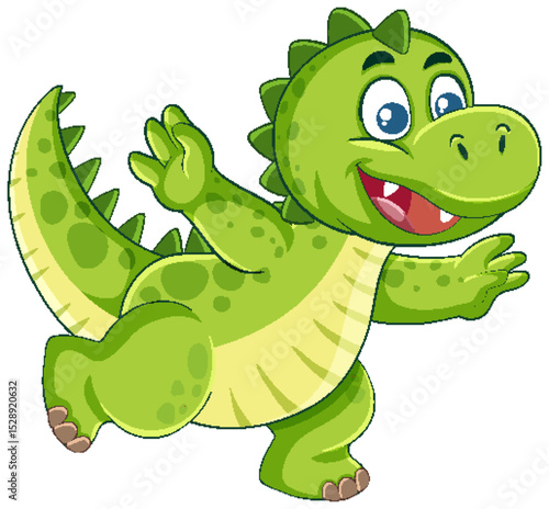 Playful Cartoon Dinosaur Illustration for Kids