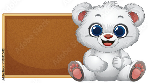 Cute Bear with Blank Chalkboard