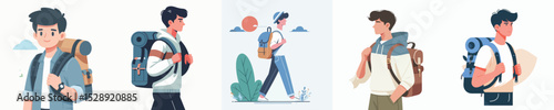vector character carrying a bag