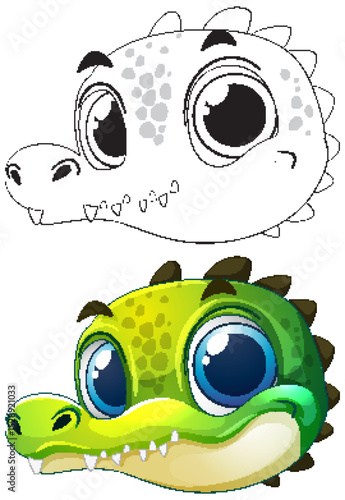 Adorable Baby Crocodile Illustration