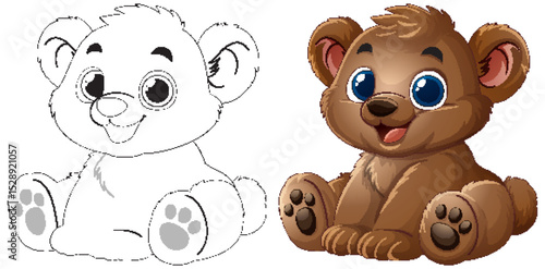 Adorable Baby Bear Illustration Duo