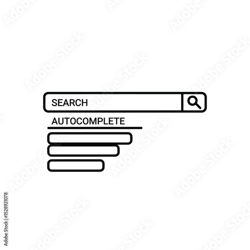 Search bar with autocomplete suggestions icon